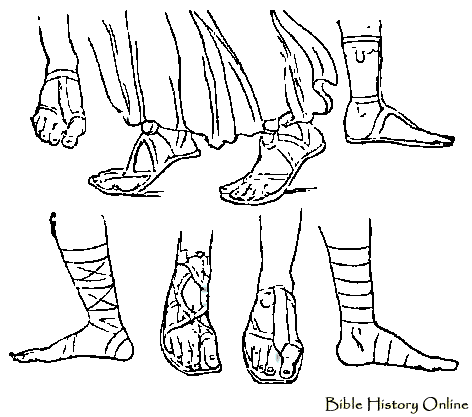 Various kinds of ancient Greek and Roman sandals