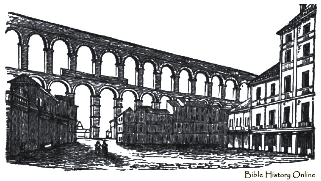 The Roman aqueduct at Segovia.