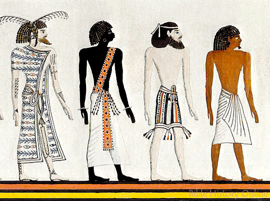 Ancient Hamites from a wall painting in the tomb of Seti in ancient Egypt