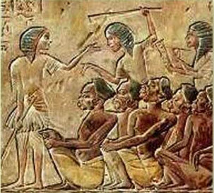 Relief of Ancient Egyptian Beating Slaves