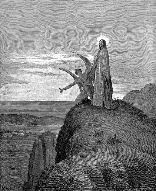 Drawing of the Temptation of Jesus Christ by Dore